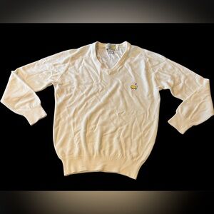 Vintage Augusta National Golf Shop V-Neck Sweater Women’s Medium White‎